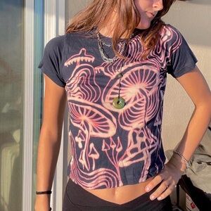 SPIRAL MUSHROOMS CLOUDS BABY TEE